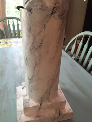 faux marble painted on a pillar