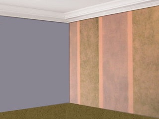 faux stripes on wall