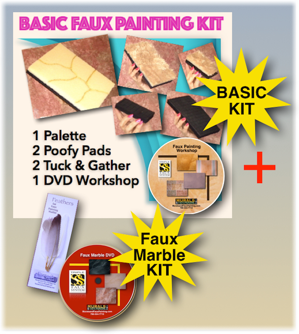 DVD faux painting kit with 2 DVDs
