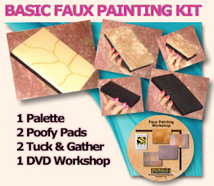 The most affordable faux painting kit that comes with instructional DVD.