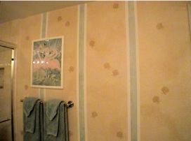 Faux Painted stripes with stenciling