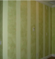 Stripes faux painted with a color wash