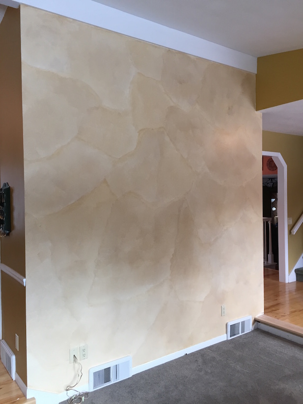 faux stone on wall