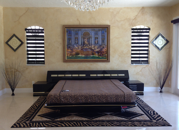 Old World Faux finish on bedroom wall