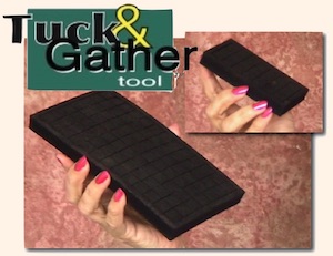 tuck and gather logo with tool