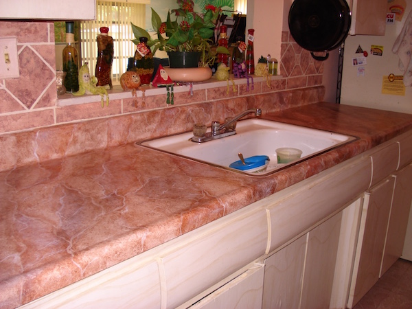 faux marble on a countertop