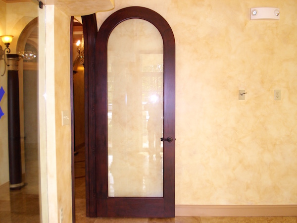 faux wood finish on arched door