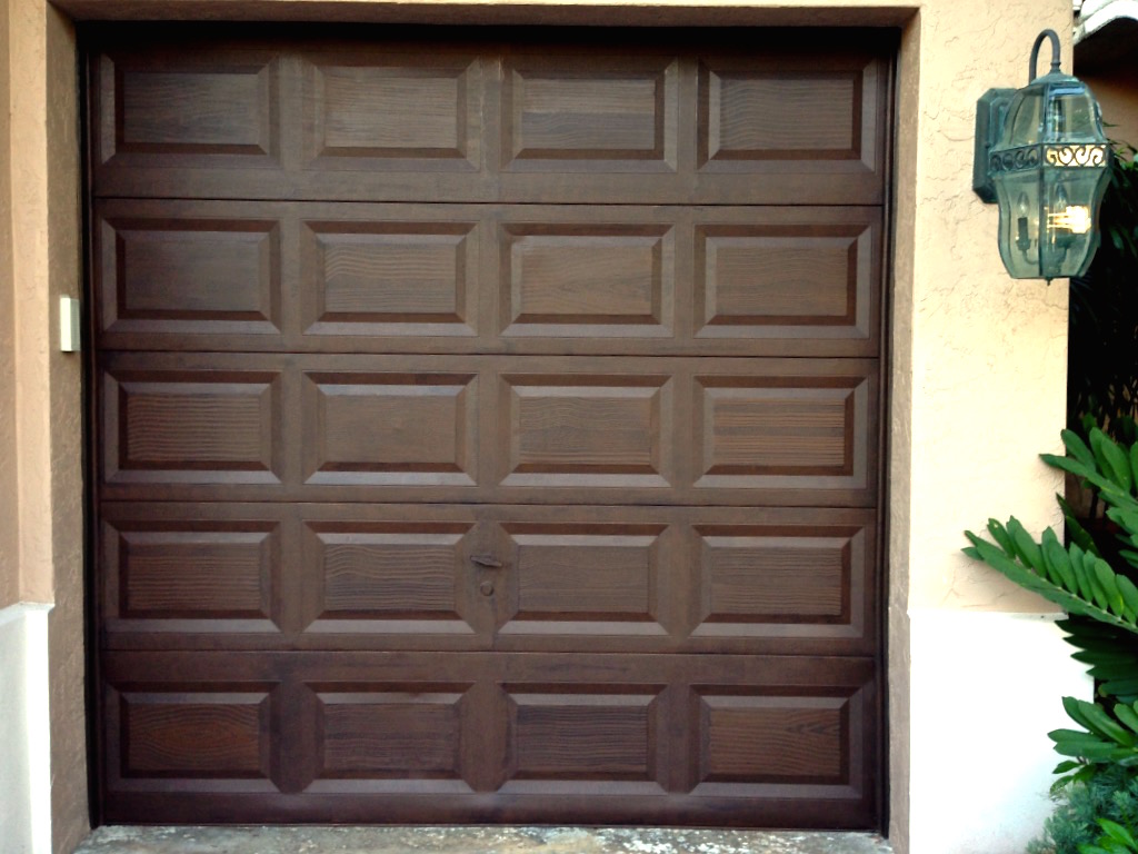 Faux wood on single garage doors