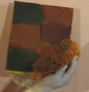 dabbing sponge on palette